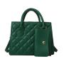 2024 New Small Square Diamond Lattice Bag Pu Solid Zipper Fashion Single Shoulder Messenger Bag With Purse Ladies Handbag