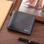 Men's Casual Soft Wallet New Young Multi-Card Fashion Two-Fold Horizontal Design Waterproof Open Closure