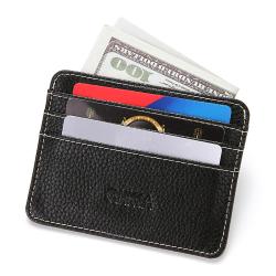 CUIKCA Credit Card Holder Metal Pu Leather Dress Black Twd Black Trendy Causal China Style Coffee Pattern