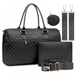 LOVEVOOK portable diaper bag with changing pad and Pacifier Case Large Capacity Mommy Bag fashion Weekender Travel duffel bags