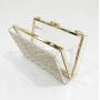 custom Ladies Fashion Acrylic Clear Diamonds Purse Crossbody Handbag Chain Shoulder Square Evening Clutch Bag