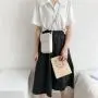 Hot Sale 2023 New Women's Leather Bag Hard Solid Color Small Square Shoulder Bag Simple Casual Portable Lady Crossbody Sling Bag