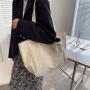 Student Classroom Tote Bag Canvas Large Capacity Shoulder Bag Girl Daily Shopping Bag