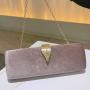 Luxury Designer Ladies Clutch Bag Autumn and Winter Suede Dinner Handbag Leaf Metal shape buckle Vintage mini Bag