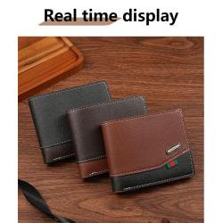 Men's short wallet, spliced retro cross-border men's leather wallet, multi-card slot soft leather money clip, factory wholesale