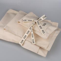 Custom Logo Printed Cotton Envelope Clothes Scarf Jewelry Pouch Organic Muslin Shopping Gift Packing Dust Cotton Envelope Bag