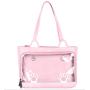 Cat designer transparent Ita hand bag custom printing Ita bag with clear window