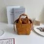 Korean women bags fashion drawstring pleated handbag trend crossbody shoulder bag creative design woven round bucket bag