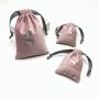 Custom Logo Printed Soft Velvet Fabric Jewelry Pouch Small  Packaging Drawstring Velvet Jewellery Bag