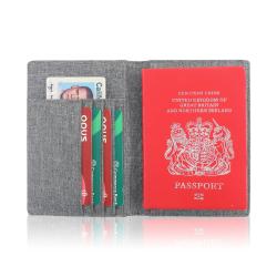 Factory wholesale canvas passport holder slim credit card holder rfid canvas passport holder