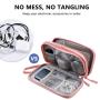 Pink Small Electronics Carrying Case Bag Travel Gadgets Organizer Pouch for Tech & Accessories