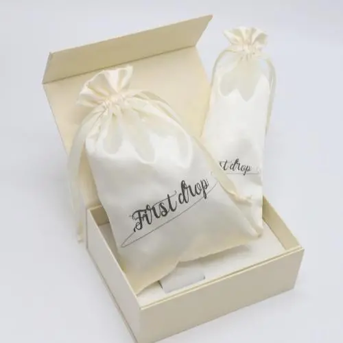 Custom Logo Printing Soft Satin Bag For Hair Underwear Gift Cosmetic Packaging Luxury Matte Silk Satin Drawstring Pouch