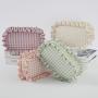 Keymay Rts Exquisite Gingham Ruffle Mini Coin Purse Cosmetic Storage Bag Make Up Organizer Travel Makeup Bag Cute Makeup Pouch