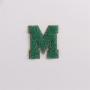 Keymay Custom A-Z 26 Christmas Green Varsity Letter Self Adhesive Patches Embroidery Chenille Patches Custom Christmas Letters