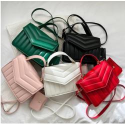 2024 Popular Women's Bag New Korean Fashion Single Shoulder Crossbody Bag Colorful  Oblique Chain PU Envelope Ladies Bag