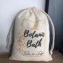 Thin Silk Printed Gold Muslin Cotton Packaging Pouch Transparent Muslin Drawstring Packaging Bag