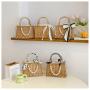 High Quality Square Silk Ribbon Hollow Out Pearl Handbags China Tote Beach Bags Straw Bucket Bag New Handbags