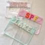 Custom Zipper Close Flat Transparent Waterproof Brush Organizer Pouch PVC Cosmetic Cases Travel Toiletry Women Clear Makeup Bag