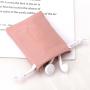 Hot Sale Custom Logo Emboss Pink Pu Leather Drawstring Bag Sunglasses Power Bank Waterproof Leather Pouch