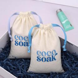 10*15cm Reusable White Cotton Linen Shaver Scraper Packing Dust Bag Custom Logo Printed Gift Storage Cotton Muslin Pouch