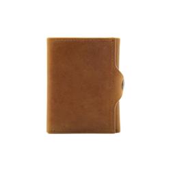Slim pop up credit card wallet retro genuine leather rfid pop up smart wallet for men