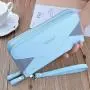 ZR809 Women's Wallet Long Handbag PU Double-layer Zipper Coins Wallet Purse Stylish Contrast Color Mobile Phone Bag Card Holder