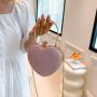 HR553 Women Heart Shaped Beauty Chain Rhinestone Dinner Bag Luxury Lock Buckle Handbag Fashion Trend Shoulder Crossbody Bag