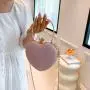 HR553 Women Heart Shaped Beauty Chain Rhinestone Dinner Bag Luxury Lock Buckle Handbag Fashion Trend Shoulder Crossbody Bag