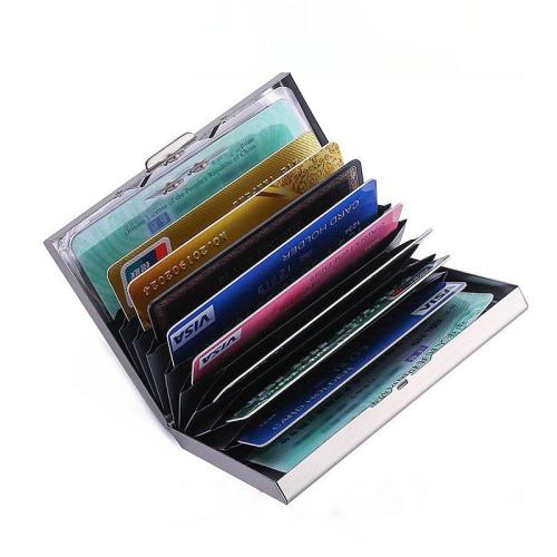 ZX096 Anti-scan Stainless Personal Metal Card Case Clip Credit Card Holder Thin Case Small Male Business Card Holder Case