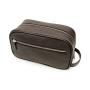 Custom Leather Toiletry Kit Beauty Cosmetic Make Up Toiletry Makeup Bag With 2 Zippered Closures for Men & Women