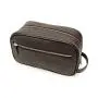Custom Leather Toiletry Kit Beauty Cosmetic Make Up Toiletry Makeup Bag With 2 Zippered Closures for Men & Women