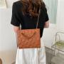 Simple Ladies Fashion Spring Summer Popular Bags Texture Chain Diamond Lattice Crossbody Bag Emboss Single Shoulder Casual Bag