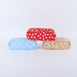 Keymay NO MOQ 7 Colors Nylon Small Cute Makeup Brush Case Zipper Pouch Multi Function Pencil Case Bag Slim pouch
