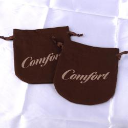 Custom Logo Printed Ellipse Cotton Linen Gift Drawstring Packaging Bag  Brown Candle Cosmetic Cotton Dust Pouch