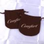 Custom Logo Printed Ellipse Cotton Linen Gift Drawstring Packaging Bag  Brown Candle Cosmetic Cotton Dust Pouch