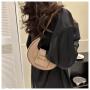 Popular design 2024 pu leather simple new crescent handbag women's underarm bag trend fashion shoulder dumpling bag