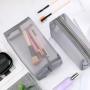 New Fashion Zipper Pouch Travel Makeup Brush Mesh Cosmetic Bag