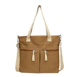 ZF321 Canvas Shopping Bag Large Capacity Eco Friendly Women's Tote Bag Customized Printed LOGO Lifestyle Weekend Handbag