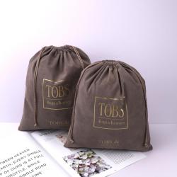 Custom Logo Printed Large Grat Velvet Drawstring Wedding Party Gift Jewelry Bag Soft Luxury Velvet Handbag Cloth Dust Pouch