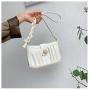 Luxury Women Pleated Ribbon Underarm Handbag China Wholesale PU Ladies Shoulder Bag High Quality  Women Cloud Handbags