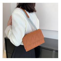 Solid Color Sewing Chain Bag for Women 2022 New Fashion Korean Version Western-style Texture Women's Shoulder Bag