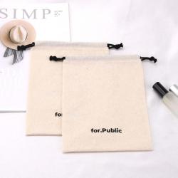 Eco-friendly Natural Cotton Drawstring Building Block Gif Packaging Pouch Custom Logo Printed  Organic Cotton Drawstring Bag