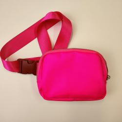 Customized Hot Pink Bum Bag Square Waist Bag Belt Waterproof Nylon Weekender Bag Girls Women Running Chic Waist Pack