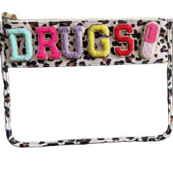 PVC Clear Designer Novation Custom Men Travel Toiletry Fashion New Candy Gift Letter Embroidery Flat Cosmetic Cheetah Print Bag