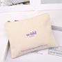 New Fabric 8oz Canvas Zipper Travel Makeup Pouch Custom Logo Printing Natural Cotton Canvas Pen Cosmetic Bag