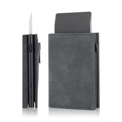 Custom Slide Up Card Case For Men Secure Scan Proof Wallet With Pop Up Card Wallet Aluminum Wallets