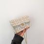 Woven fashionable small fragrant style bag, spring and summer woolen chain new style of the year, shoulder crossbody handbag