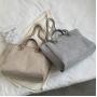 2024 Custom Large Canvas Tote Bag For Women Handbag With Zipper Chain