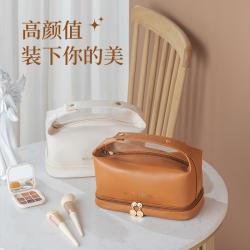 Pu Leather Women Makeup Bag Large Capacity 2022 Newest Cosmetic Bag For Ladies Girls Pure Color Korean Style Women Bags Fashion