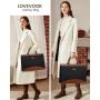 LOVEVOOK 15.6 Inch Large Capacity Business Work Bag with Clutch Purse for Teacher Canvas Computer Office Laptop Tote Bag Women